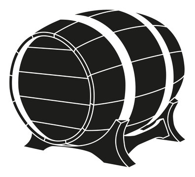 recommend clip art: Black and white beer barrel silhouette