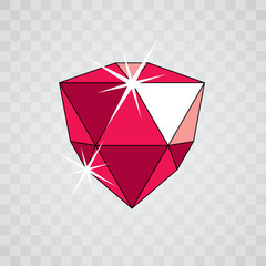 Vector precious decorative element, polygonal. Luxury diamond icon, illustration.