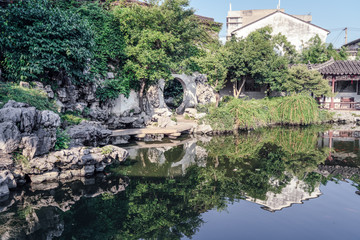 Fototapeta na wymiar Suzhou garden ancient building landscape