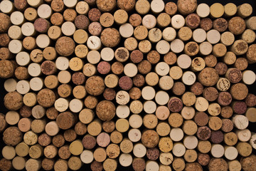 Set of different wine corks background
