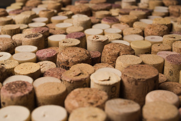 Set of different wine corks background