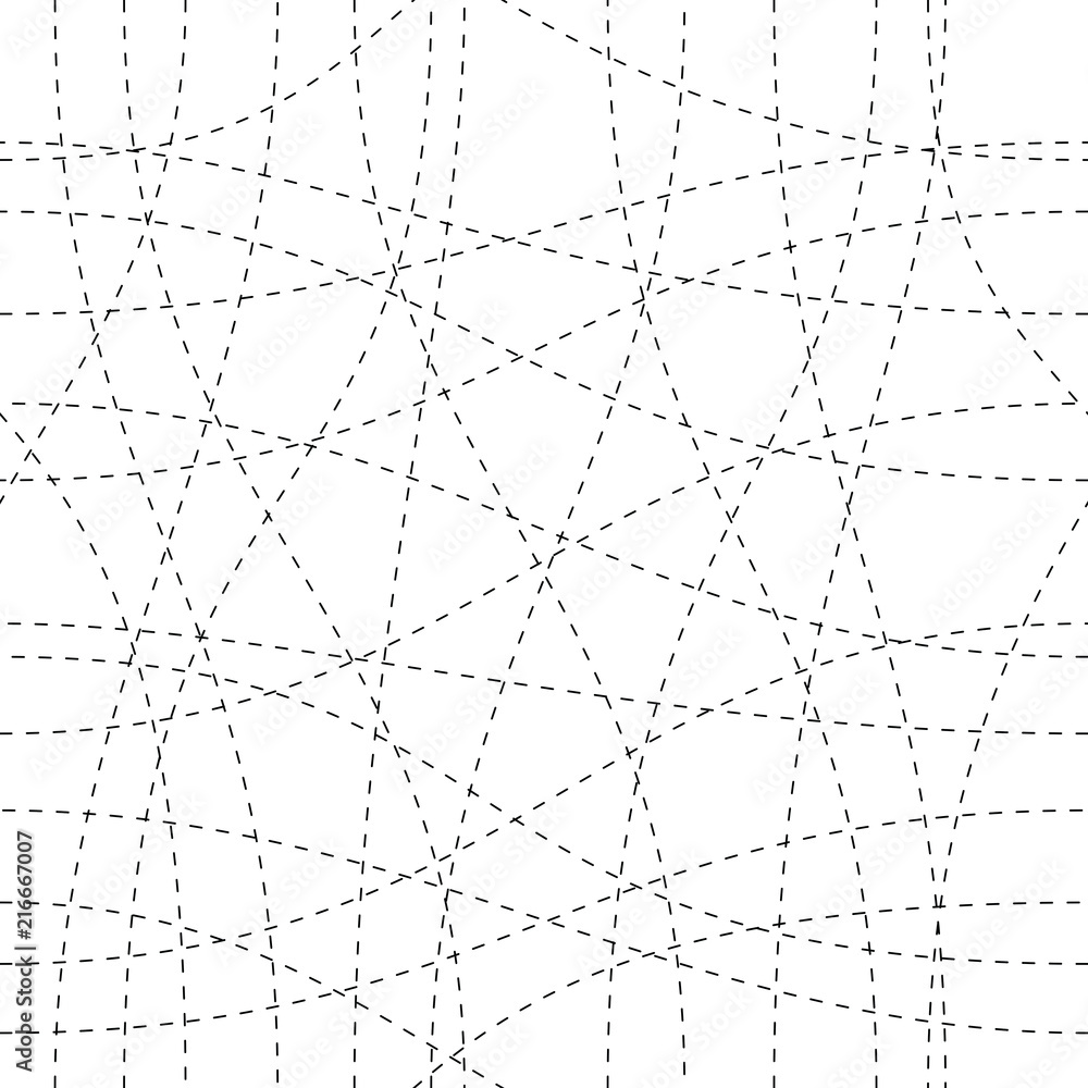 Poster curve wavy lines seamless pattern, vector repeat endless background, tangled stripes trendy tiling w