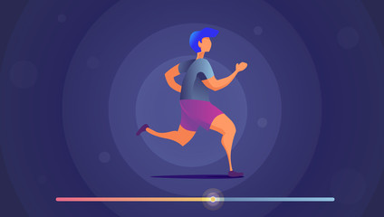Runner in motion.Templates, concept vector illustration flat design.