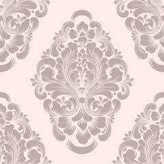 Vector damask seamless pattern element. Classical luxury old fashioned damask ornament, royal victorian seamless texture for wallpapers, textile, wrapping. Exquisite floral baroque template.