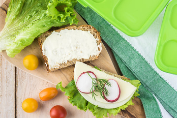 School lunch cheese sandwich.