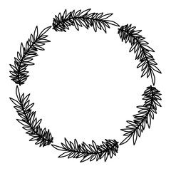 crown leafs circular frame frame vector illustration design