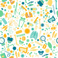 Vitamin D seamless pattern