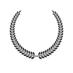 Laurel Wreath floral emblem. Heraldic Coat of Arms decorative logo isolated vector illustration.