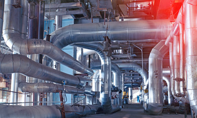 Industrial Steel pipelines, valves, cables and walkways