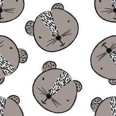 seamless pattern with cute beaver