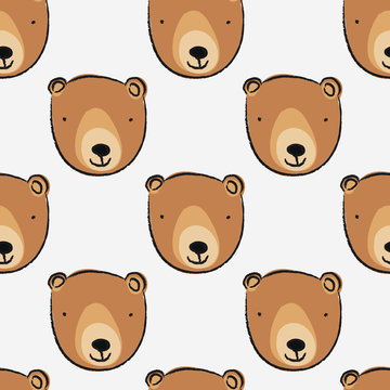 seamless pattern with cute bear