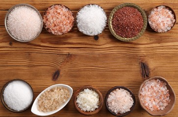 Different varieties of table salt.