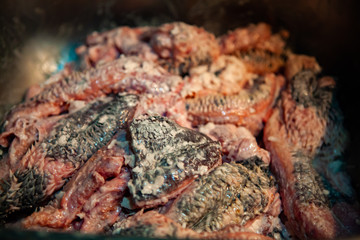 Fresh raw beef cheek or beef lip. Look alien-like but is one of the most underrated part of cow....