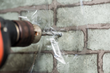 How to drill wall by protecting dusty in the room (DIY)
