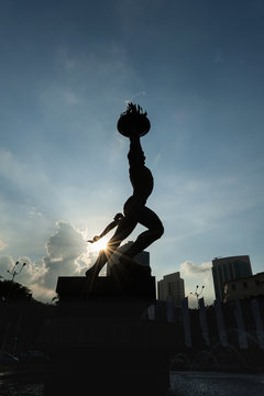 Youth generation spirit statue view: Jakarta, Indonesia - 11 June 2010