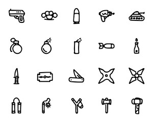 weapon hand drawn icon set , designed for web and app