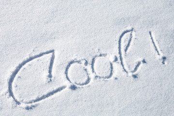 Cool! Hand drawn text on snow
