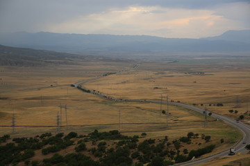 Road through steppe