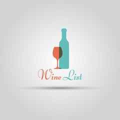 Wine list isolated vector logo template