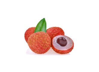  lychee isolated on white background