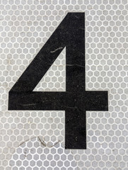 Obraz premium Written Wording in Distressed State Typography Found Number Four 4