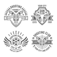 Shooting range or shooting club vector emblems