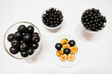 Healthy fruits, Cherry Plums and Aronia(chokeberries).