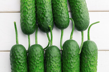 Cucumber on wooden background