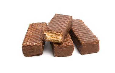 Fototapeta na wymiar chocolate wafers isolated