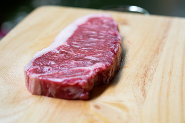 Red Raw Steak Sirloin against