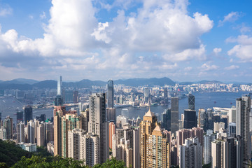 Fototapeta na wymiar city skyline in hong kong