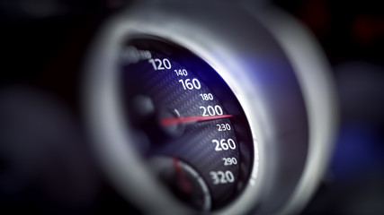 speedometer showing 200 m/h