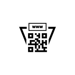 QR Code Link to Site. Flat Vector Icon illustration. Simple black symbol on white background. QR Code Link to Site sign design template for web and mobile UI element