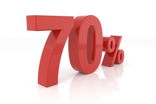 Seventy percent. 3D rendering.
