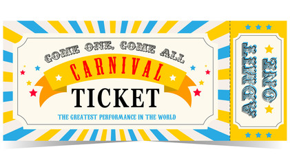 Carnival ticket - obrazy, fototapety, plakaty