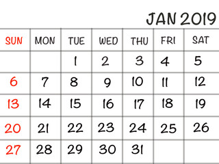 calendar in planning concept.