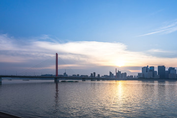 Obraz premium city skyline in hangzhou china