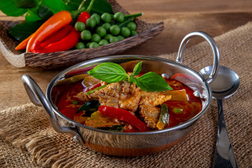 Red Curry Pork and Vegetables (Panaeng), Thai Food