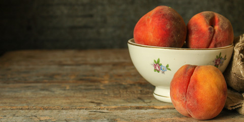 peaches - a harvest (sweet and fresh fruit). food background
