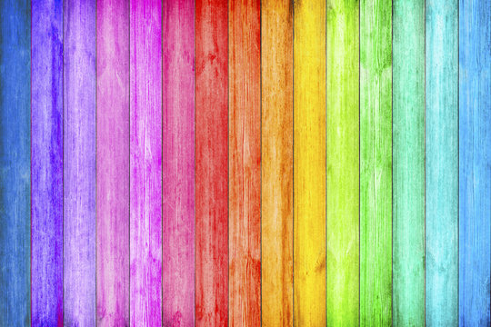 Wood background with rainbow colorful © Thanakorn Thaneevej