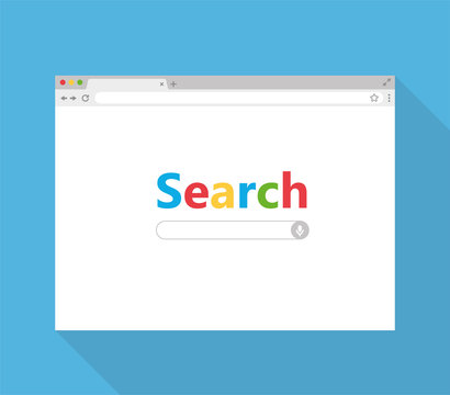 Browser window search bar. Flat style - stock vector.