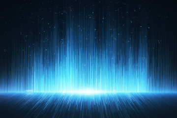 Glowing blue rays background