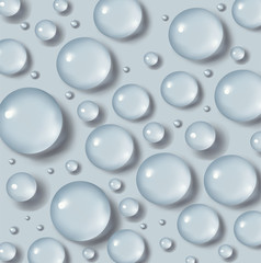 Drops of water. Abstract liquid background. 3d realistic vector illustration. Realism style. Macro