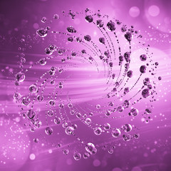 3D detailed illustration of a drop of water pink color.