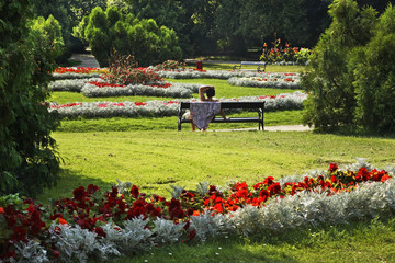 Resort park in Ciechocinek. Poland