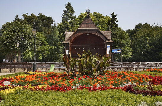 Resort park in Ciechocinek. Poland