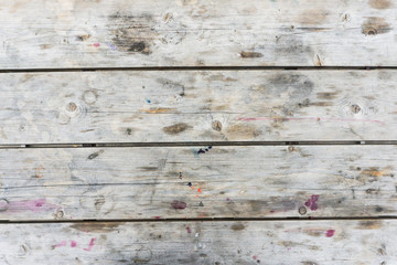 White wooden background. Texture of old gray boards