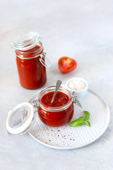 Tomato sauce with ripe tomatoes.