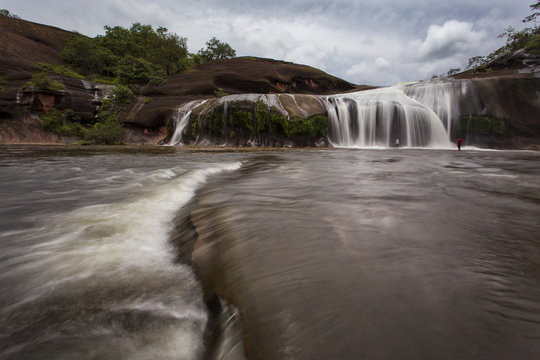 Tham Phra Waterfall Beautiful nature at Bueng Kan Province,Thailand