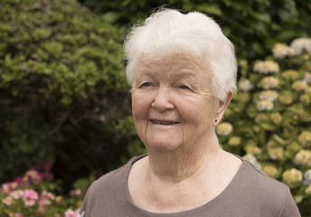 Happy senior woman outdoors 